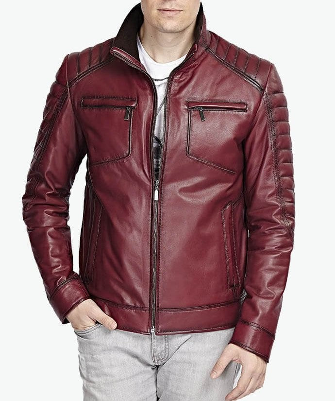 quilted leather jacket mens