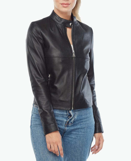 Genuine Leather Women's Jacket Black