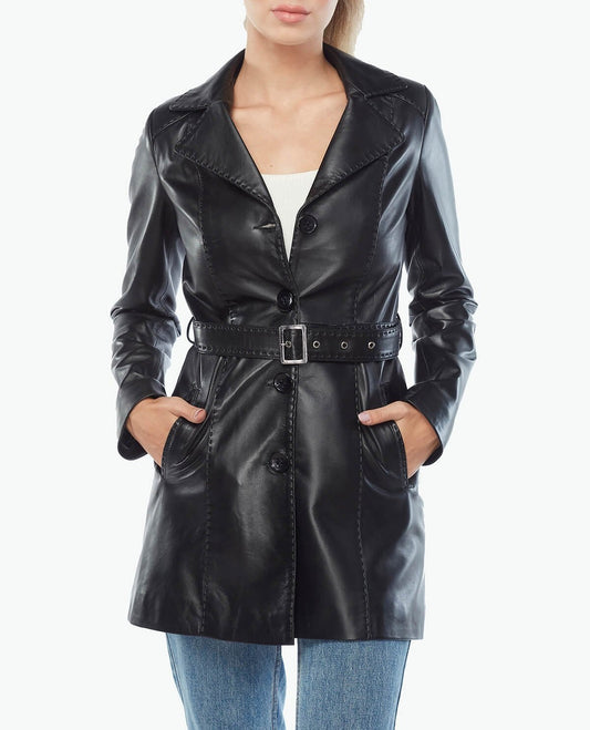 real black leather trench coat