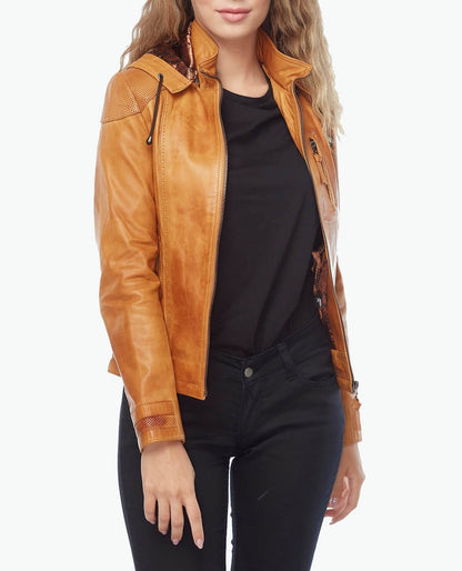 brown tan leather jacket womens