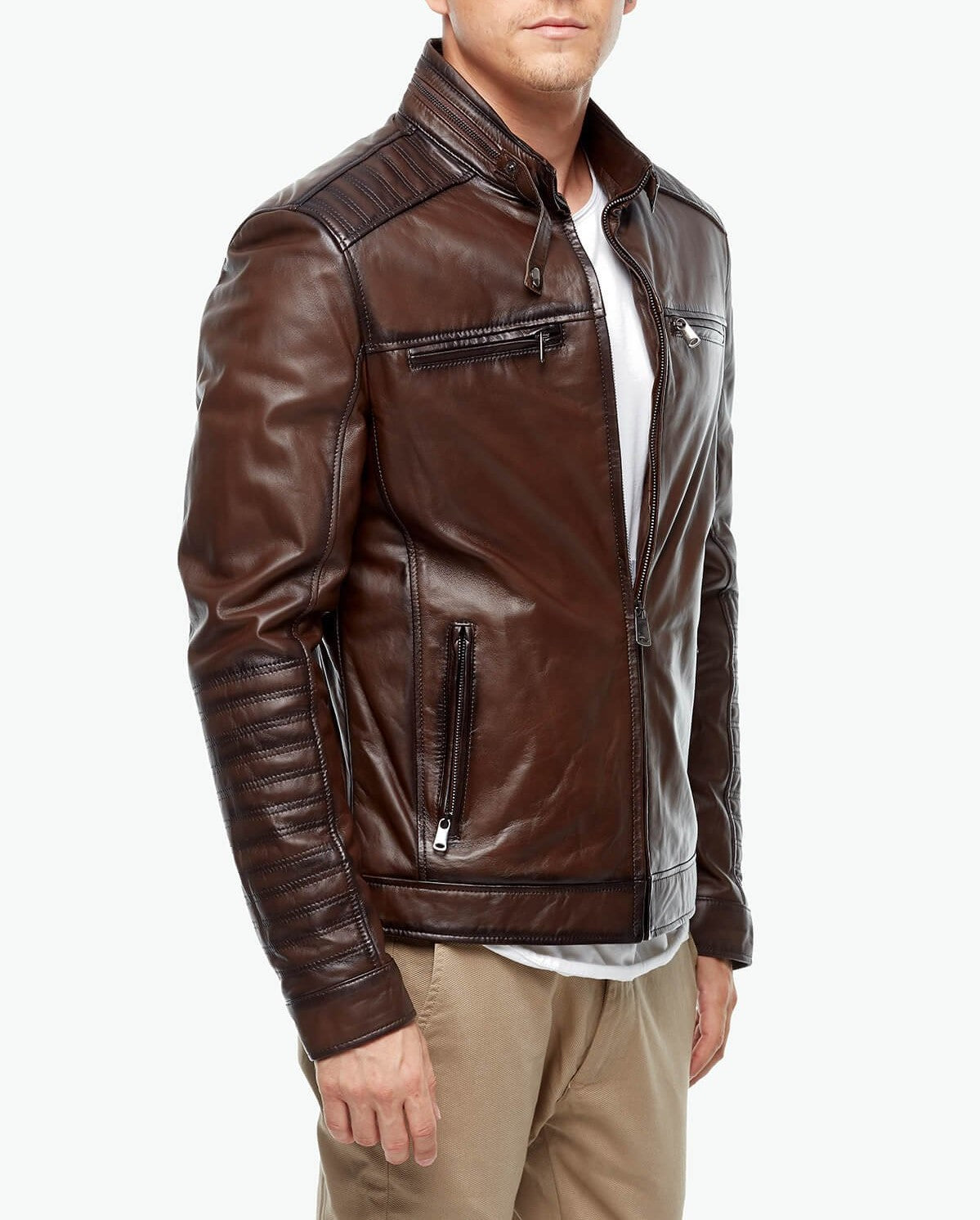 brown genuine leather jacket