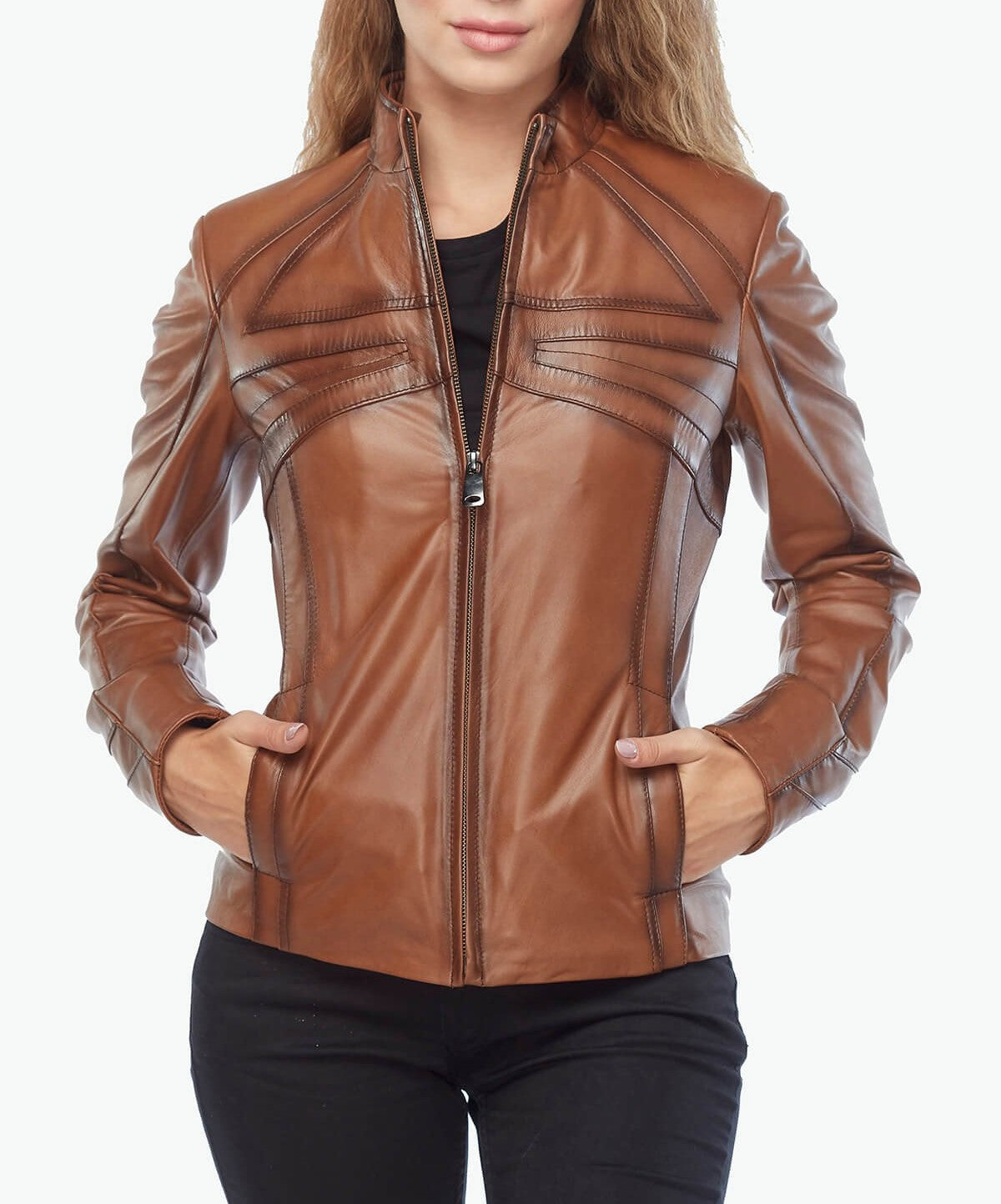 Stylish Design Biker Motorcycle Leather Jacket