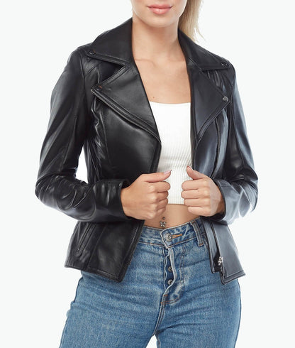 womens biker leather jackets