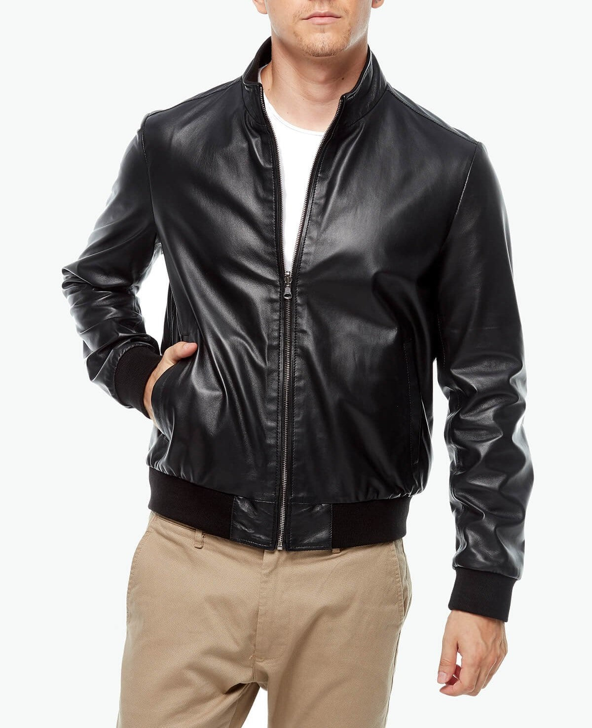 black lambskin leather jacket