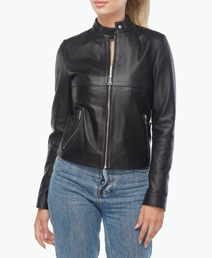 Genuine Leather Women's Jacket Black