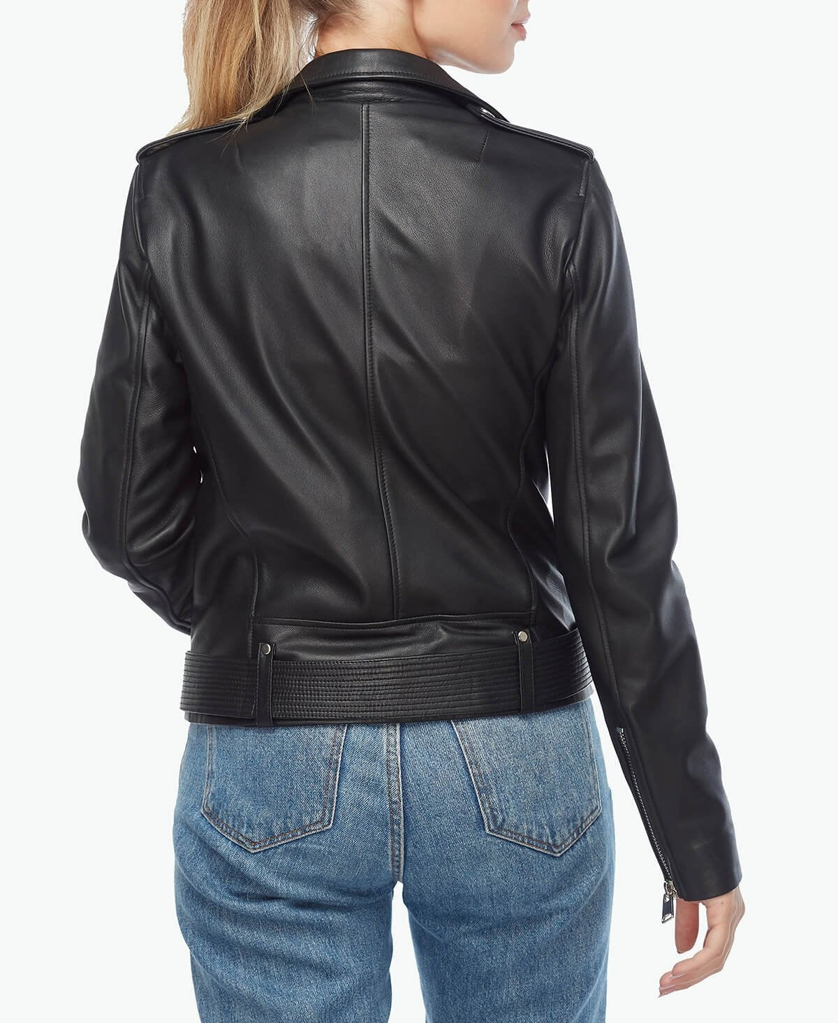 back of womens leather jacket