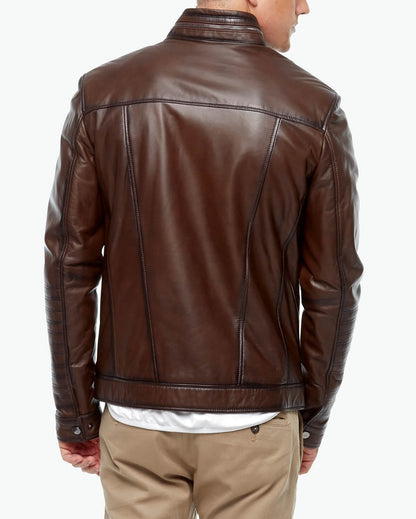 back of men's leather jacket