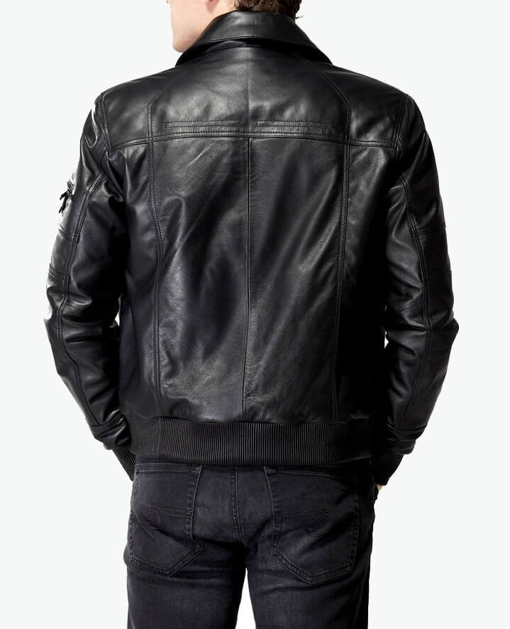 back of men's leather jacket