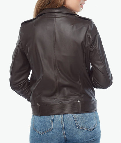 back of womens leather jacket