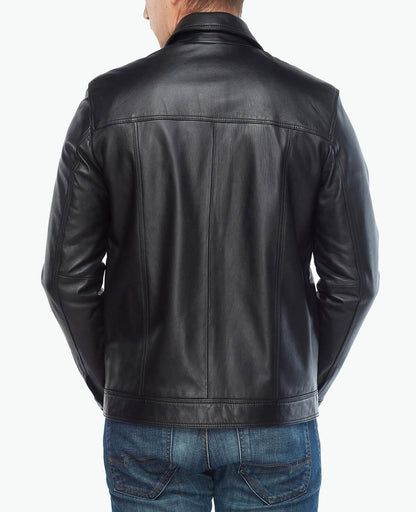 slim fit leather jacket