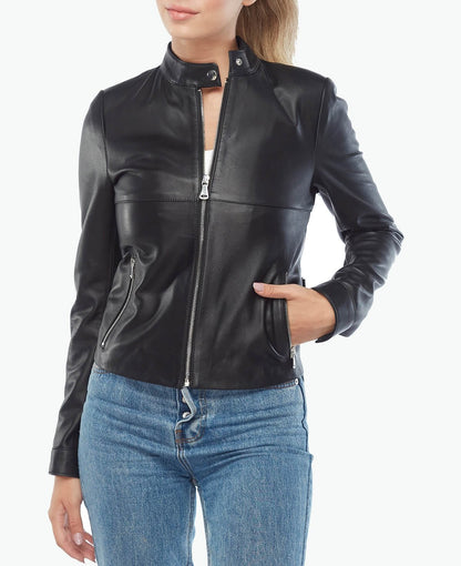 Genuine Leather Women's Jacket Black