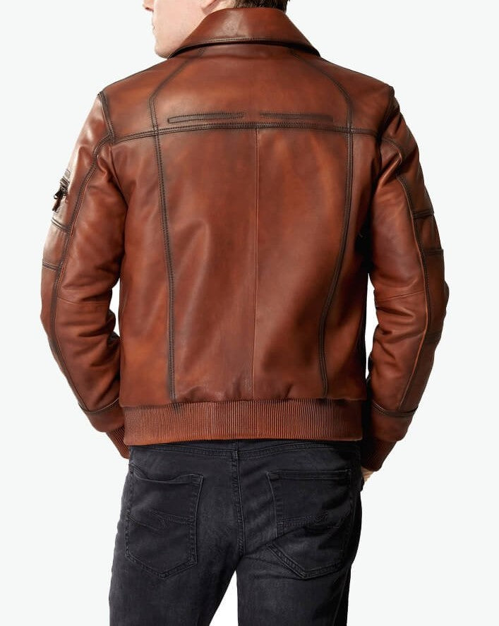 back of men's leather jacket